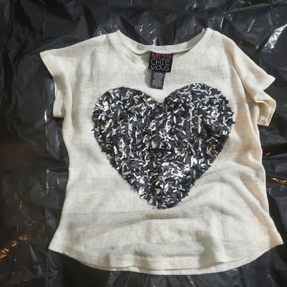 Cute sequins heart top